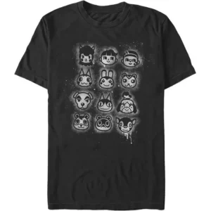 Animal Crossing - Villagers Stencil - T-Shirt