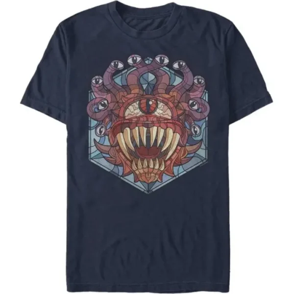 Dungeons and Dragons - Beholder Stained Glass Monster Icon - T-Shirt