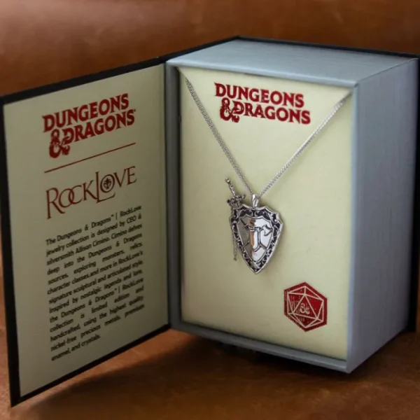 Dungeons and Dragons X RockLove Fighter Sword and Shield Necklace