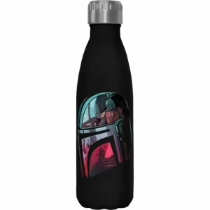 Star Wars - The Mandalorian Helmet Explanation - Black 17 oz Stainless Steel Bottle