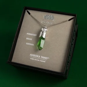 Star Wars X RockLove Padawan Ahsoka Tano Green Kyber Crystal Necklace