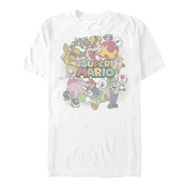 Super Mario Bros. - Mario Bros. Color Collage Distressed - T-Shirt